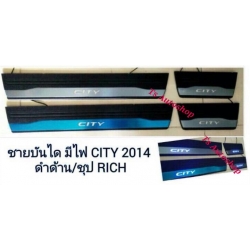 ชายบันได มีไฟ สแตนเลส อย่างดี 1 ชุด 4 ชิ้นHonda City 2014 ฮอนด้า ซิตี้ 2014 ดำด้าน/ชุปโครเมี่ยม ส่งฟรี